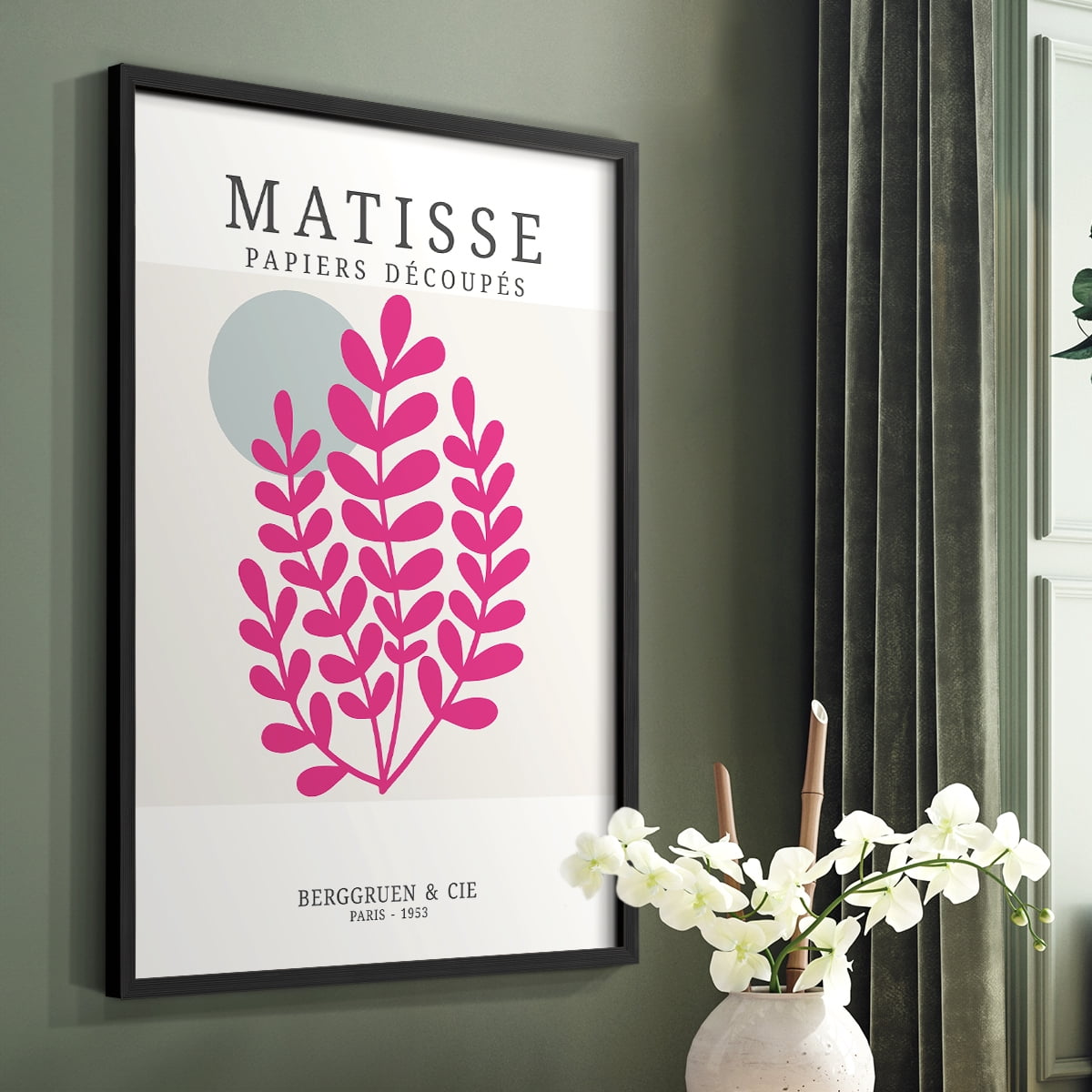 Matisse CDXXI in Black Solid Wood Framed Print No Nail Hanging