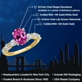 thumbnail image 2 of Gem Stone King 14K Two Tone Gold Pink Created Sapphire and Lab Grown Diamond Engagement Ring for Women | 1.90 Cttw | Oval 9X7MM | Gemstone September Birthstone | Size 7, 2 of 6