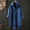 thumbnail image 2 of Oversized Sweatshirt for Women Cotton Linen T-Shirts Loose Long Sleeve Button Down Shirts for Ladies Retro Plus Size Blouse, 2 of 2