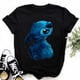 thumbnail image 2 of Camisetas con patrón de puntada para mujer, Tops de manga corta, camiseta de gran tamaño con cuello redondo, Top Y2k, nuevo, 2 of 5