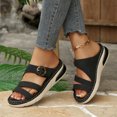 thumbnail image 4 of Rokment Orthopedic Platform Sandals for Women 2026 Comfortable Buckles Open Toe Memory Foam Wedge Walking Slides with Arch Support Beach Summer Black Size 6, 4 of 6