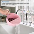 thumbnail image 6 of Uxcell Rice Washing Bowl Fruit Vegetable Strainer Colander Drainer Basket Kitchen Cleaning Tools Kit-Pink, 6 of 6