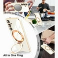thumbnail image 4 of Samsung Galaxy S24 Case with Ring Kickstand [Compatible with Magsafe] [Lens Camera Protector] Soft TPU Electroplated Protective Samsung Galaxy S24 Magnetic Stand Phone Case White, 4 of 13