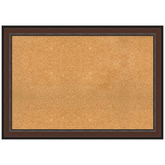 Amanti Art Natural Cork Board Framed Harvard Walnut Bulletin Board 41 in. x 29 in.