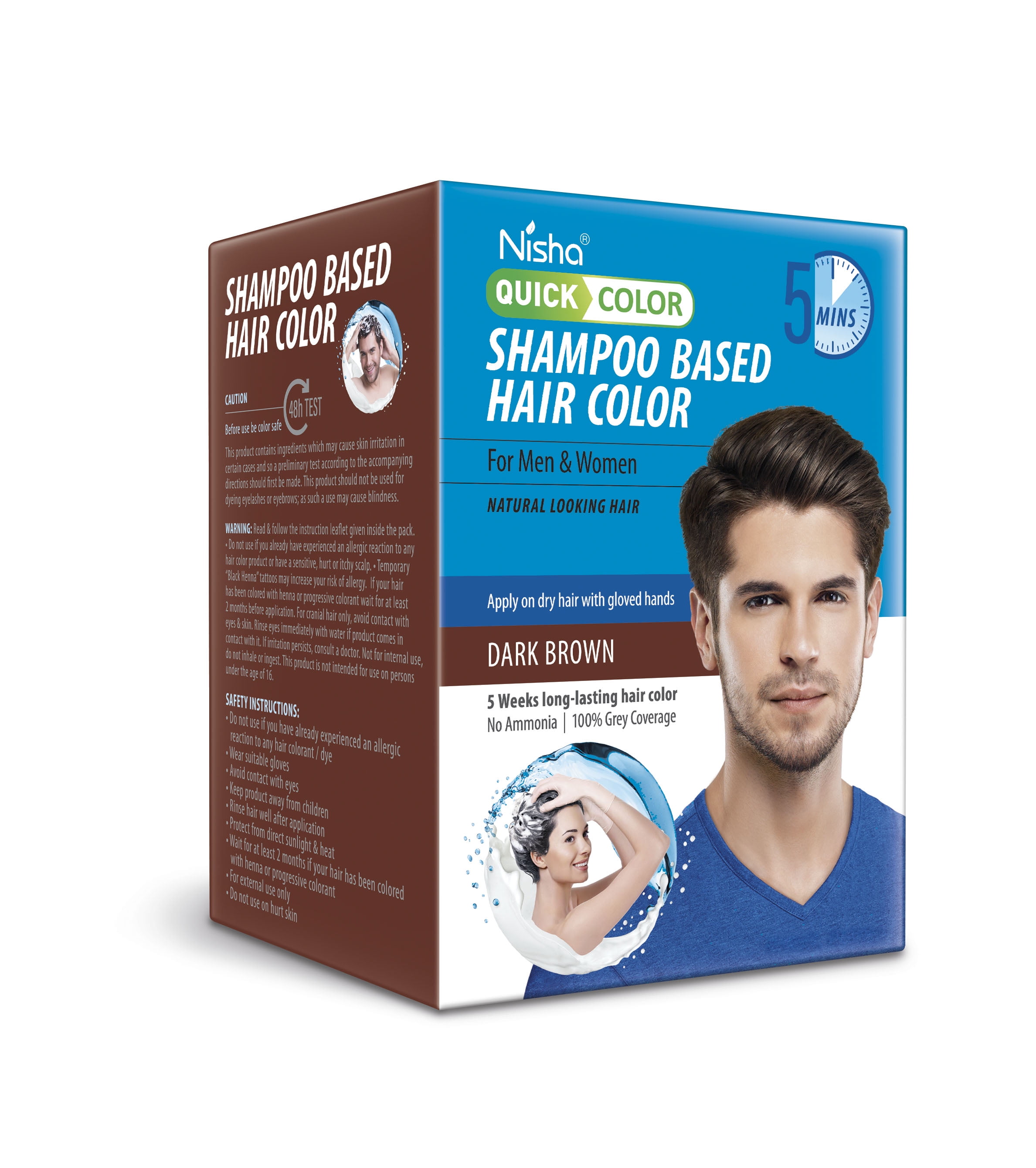 Nisha Quick Color Shampoo Based Hair Color For Men & Women Natural