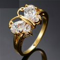 thumbnail image 2 of HeartsAndYou 2ct Pear Cut Moissanite Engagement Ring for Women 18k Yellow Gold over Silver Butterfly Unique Design, 2 of 7