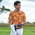 thumbnail image 6 of Xecao Hippie Flower for Mens' Casual Short Sleeve Button-Down Polo Shirts for a Classic Golf Look, 6 of 9
