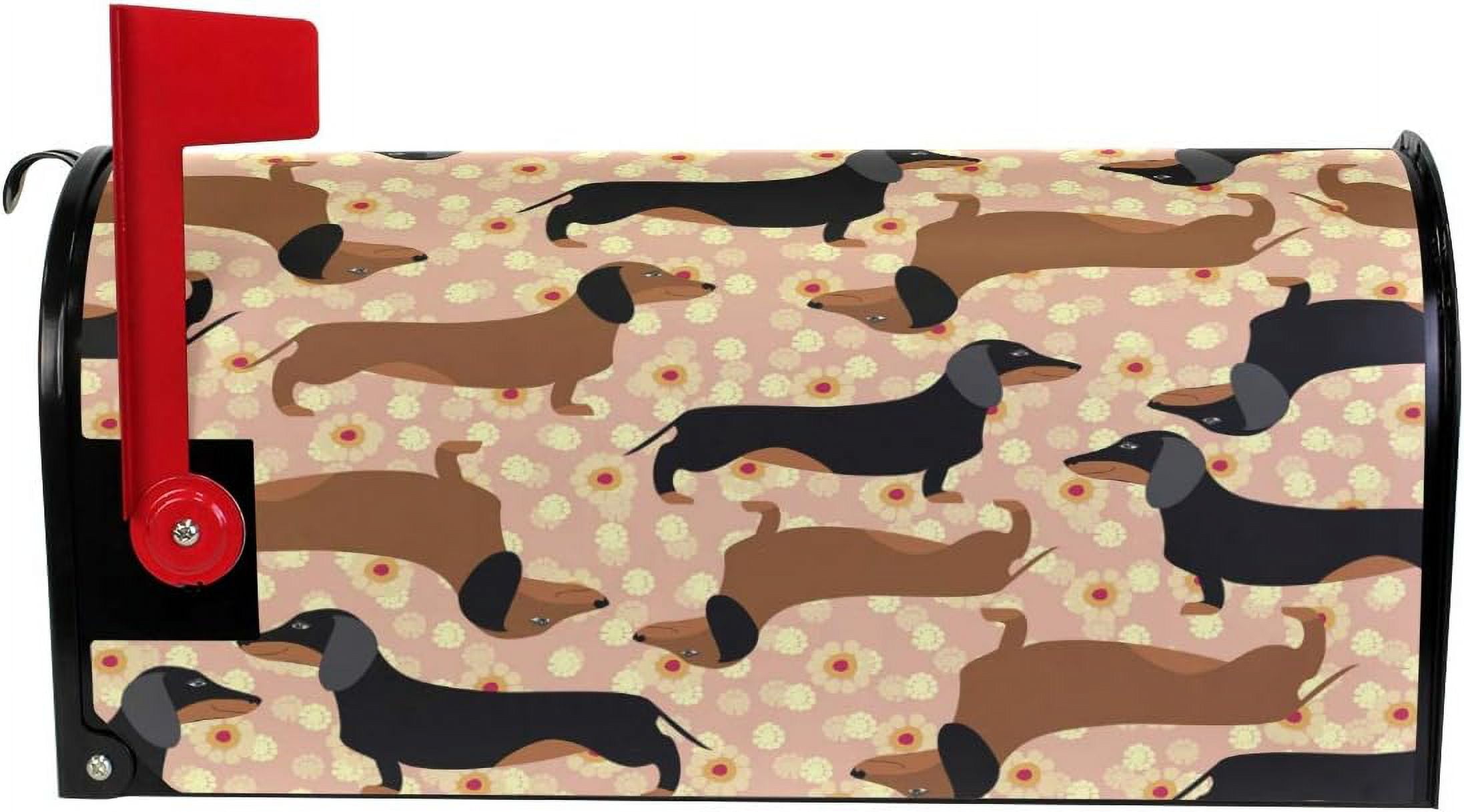 Dachshund Dog Magnetic Mailbox Cover Oversized for Garden Yard Outdoor Decorations-25.5" x20.8
