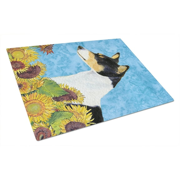 Caroline's Treasures Basenji Glass Cutting Board Large