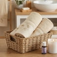 thumbnail image 4 of Unique Bargains Floral Embroidered Soft Hand Towel Set Light Brown 2pk, 4 of 8