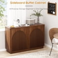 thumbnail image 4 of XIAO WEI Walnut Fluted Sideboard with Arched Reeded Doors, Adjustable Shelves, 4 of 6