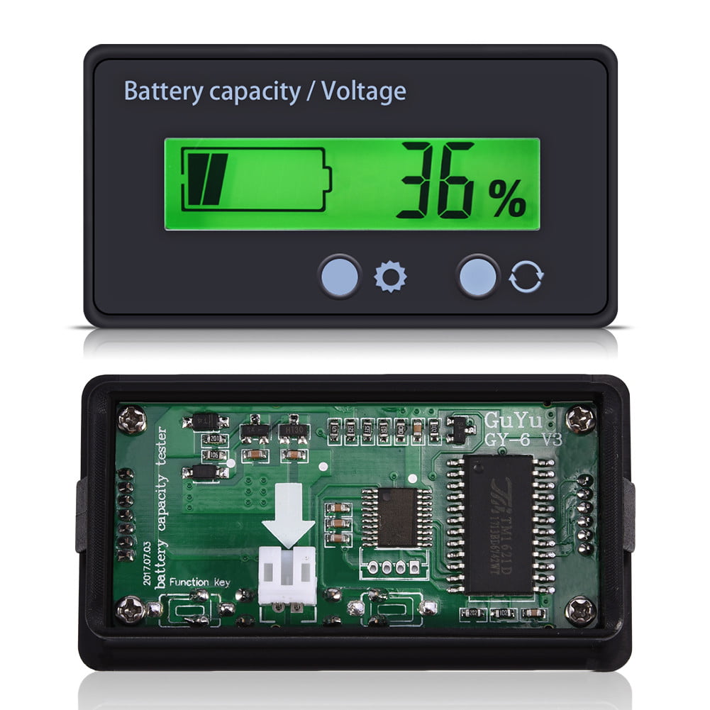 Blue Battery Capacity Tester Voltmeter Battery Power Display 12-48V Universal Battery Capacity Indicator 