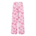 thumbnail image 6 of LWavelet Soft Fabric Heart Print Wide Leg Pants Women Valentine's Day Festive Wear Pink L, 6 of 6