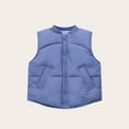 thumbnail image 2 of IVEYRTF Kids Sleeveless Vests Button Down Jacket Warm Layering Piece for Children Casual Comfortable Outerwear No Hood No Sleeves Soft Breathable Fabric for Daily Wear(Blue,7 Years), 2 of 4