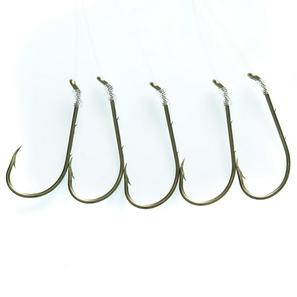 Mustad 555-2-6 Classic Snelled Beak Hook, Bronze Size 2, Hook, Bronze Size 2