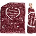thumbnail image 1 of Regalos para ella Manta navideña Regalos para mamá, 100 idiomas Te amo Manta suave romántica Regalos para su esposa Mujeres Novia Abuela en el día de Navidad Cumpleaños de San Valentín 60 "x 50", 1 of 8