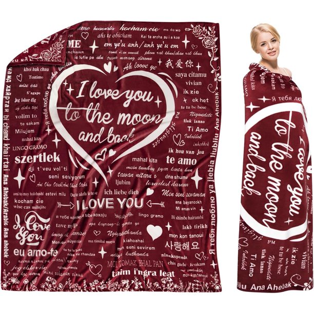 Regalos para ella Manta navideña Regalos para mamá, 100 idiomas Te amo Manta suave romántica Regalos para su esposa Mujeres Novia Abuela en el día de Navidad Cumpleaños de San Valentín 60 "x 50"