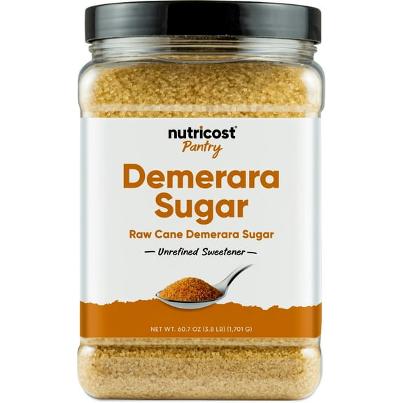 Nutricost Pantry Unrefined Demerara Sugar (4 Pound Bottle) :: Great for Baking, Cooking, Tea, Coffee, Etc. | Raw Cane Demerara Sugar with Zero Additives