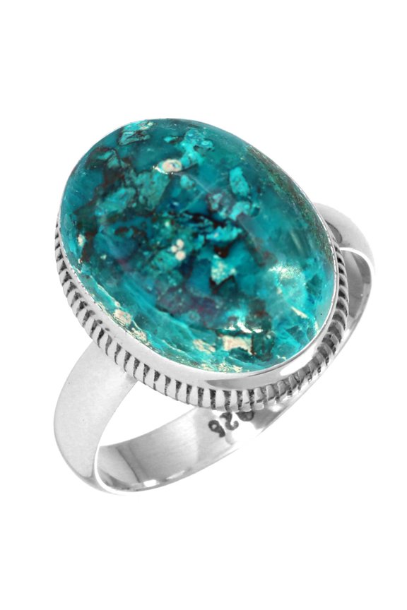 Natural Shattuckite Women Jewelry 925 Sterling Silver Ring