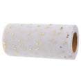 thumbnail image 5 of Eease Mesh Ribbon with Gold Star Moon Pattern for DIY Craft & Decoration (White), 5 of 6