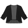 thumbnail image 4 of Manyakai JEATHAt Womens Chiffon Bolero Shrug Lightweight Cardigan Half Sleeve Open Front Cropped Coat Black 4XL, 4 of 8