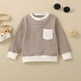 thumbnail image 2 of vdgthytj Toddler Boys Girls Knitted Tops Casual Long Sleeve Crewneck Striped Sweater Baby Fall Fashion Pullover Blouse, 2 of 9