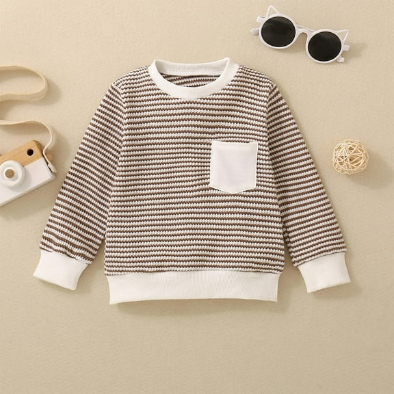 Mikilon Little Girls Clothes Size 2 Months-2 Years Casual Long Sleeve Shirts Printed Soft Kid Undershirts Winter and Fall Cute Tops for Girls