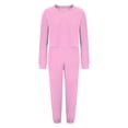 thumbnail image 4 of HAPIMO Women's Sets Thickened Warm Fleece Sweatshirt Casual Comfy Long Sleeve V Neck Tops Fleece Joggers Fall Winter Loungewear Sets Pink M, 4 of 8