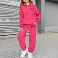 thumbnail image 2 of Piomll Girls Matching Sets Casual Letter Print Hoodie Pants 2 Pcs Youth Kids Clothing, 2 of 6