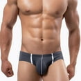thumbnail image 1 of Swim Underwear for Men  Low Rise Briefs with Elastic Waistband and Mesh Patchwork, 1 of 7