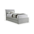 thumbnail image 3 of Meridian Furniture Myles Grey Linen Textured Fabric Twin Trundle Bed, 3 of 8