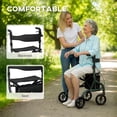 thumbnail image 4 of Déambulateur à Roulettes Léger et Pliable avec Siège - Hauteur Ajustable, Vert - Idéal pour les Aînés et l'Extérieur - Déambulateur à Roulettes avec Sac de Rangement et Freins, 4 of 7