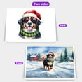 thumbnail image 2 of Hello Winter Bernese Mountain Dog Frosty Morning Walk Welcome Snowy Christmas 7x5in Folded Greeting Card Berner Lover Gifts Single Note Card with Envelope - 02018, 2 of 5