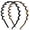Black & Tort, variant on Zig Zag Headbands, Non-Slip Design, Wave Pattern, Black & Tortoise, 2-Pack