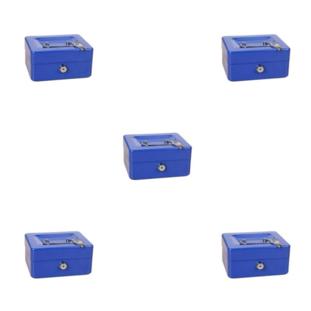 Baohd Boîte de Rangement Durable 1/2/3/5 pour Gestion d'Argent Sécurisée Petite Boîte à Argent Bleue 5 Pcs
