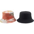 thumbnail image 5 of CoCopeaunts Double Side Bucket Hat Tie Dye Black Lightweight Outdoor Summer Travel Vacation Reversible Fisherman Hat for Men, 5 of 8