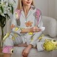 thumbnail image 6 of Lsque Cartoon Owls Pattern Long Sleeve Pajama Set for Women - Soft 2-Piece Sleepwear and Loungewear Set with Pockets, Comfy Nightwear-X-Large, 6 of 7