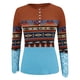 thumbnail image 4 of Puntoco Mujer Tallas grandes Casual Cuello redondo Suelto Impreso Manga larga tops Mujer Blusa Puntoco Puntoco-704, 4 of 5