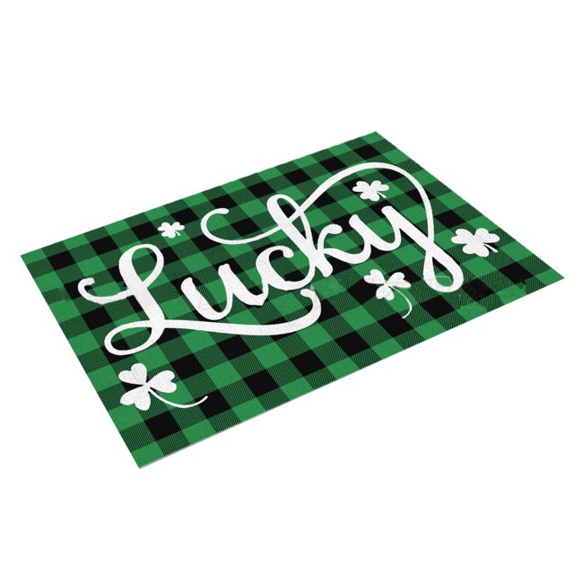 AKEGAMN St. Patricks's Day Placemat Irish Plaid English Decorative Table Runner Insulated Tablecloth