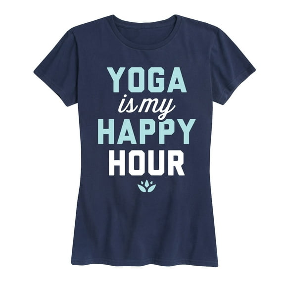 Instant Message - Yoga Is My Happy Hour - Women's Short Sleeve Graphic T-Shirt