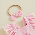 thumbnail image 6 of Cjfdfy Newborn Baby Girl Half Birthday Outfit 1/2 Goose Birthday Romper Lace Ruffle Flying Sleeveless Jumpsuit With Headband Infant Cute Half Way To One Birthday Outfit, 6 of 9