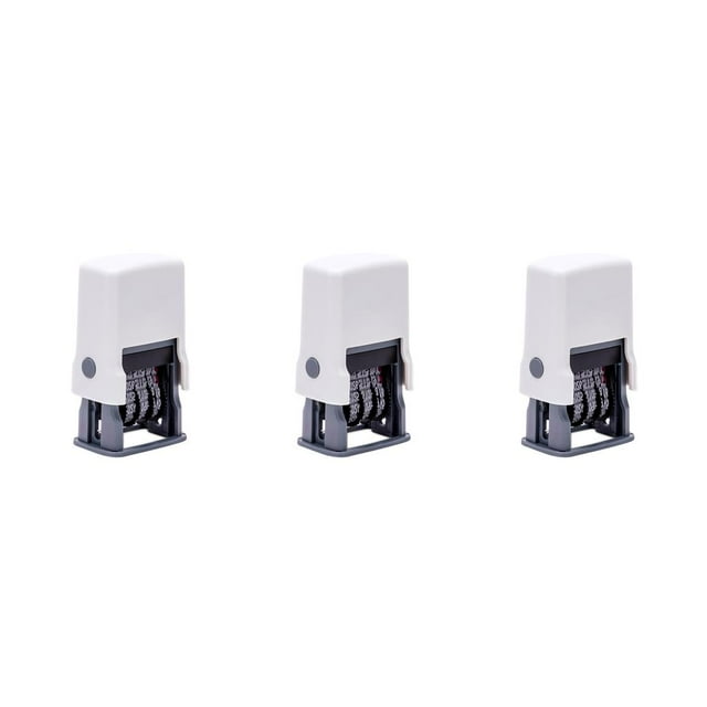 jesticaly Date Stamp Mini Self-inking Portable Notary Stampers Save Places Lock Design Widely Use Colorfast Dating Stamps No.1 3Set