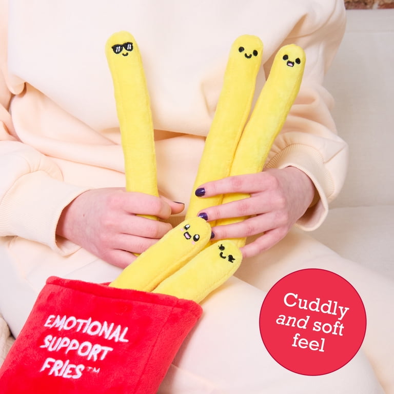 Emotional Support Pals Fries, Plush Food Toys, 5ct with Basket