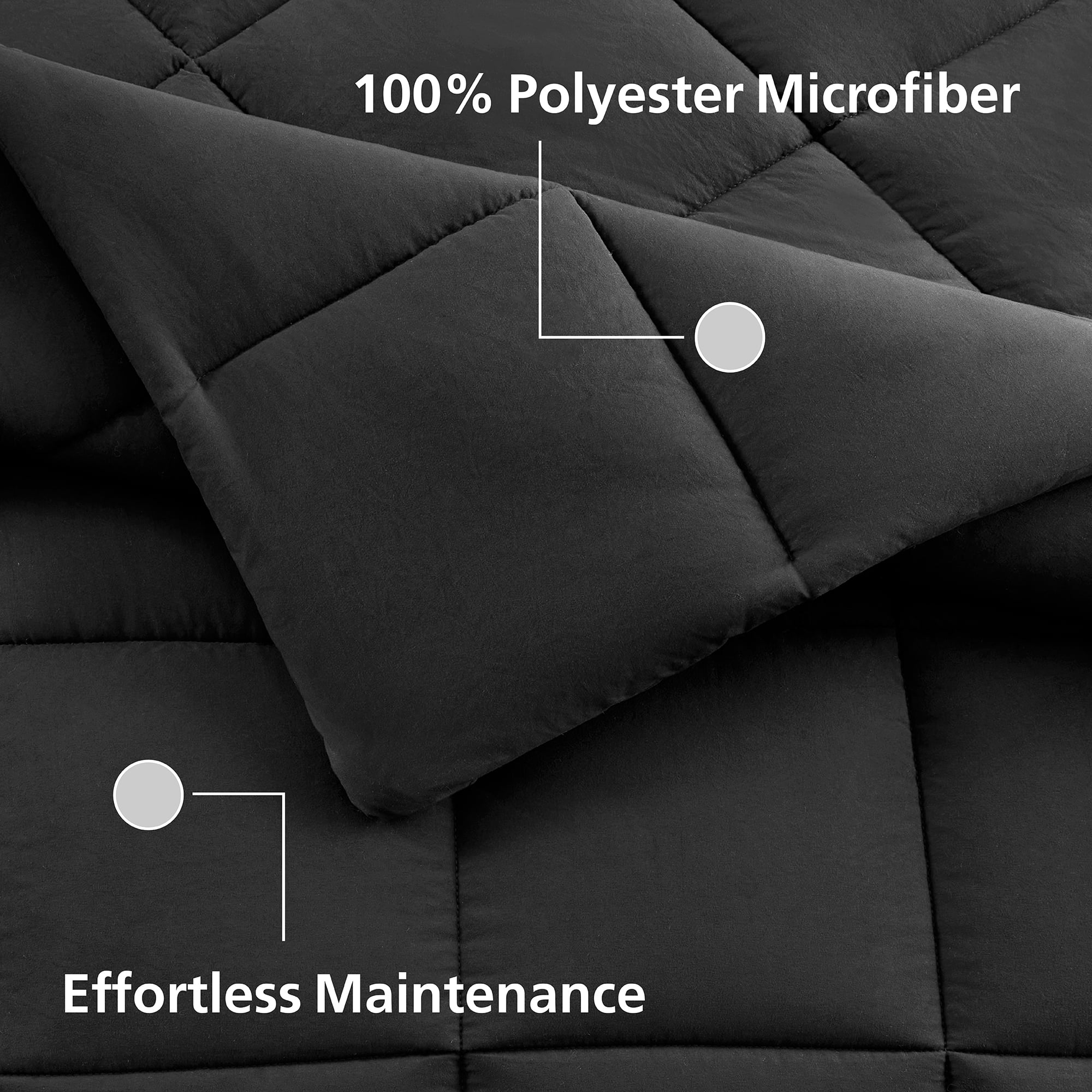 Mainstays All in One Down Alt Reversible Comforter and Sheet set- 7 Piece, Full, Black