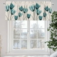 thumbnail image 5 of Teal Tulip Valances for Windows, 42 x 18in, Minimalist Modern Flower Art Linen Background Rod Pocket Kitchen Valance Curtain Light Filtering Window Treatments for Living Room Bedroom, 1 Panel, 5 of 7