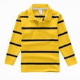 thumbnail image 4 of HCNTES Little Boys Long Sleeved T Shirt Striped Comfortable Polo Shirt Casual Versatile Tshirt(Yellow,6-7 Years), 4 of 4