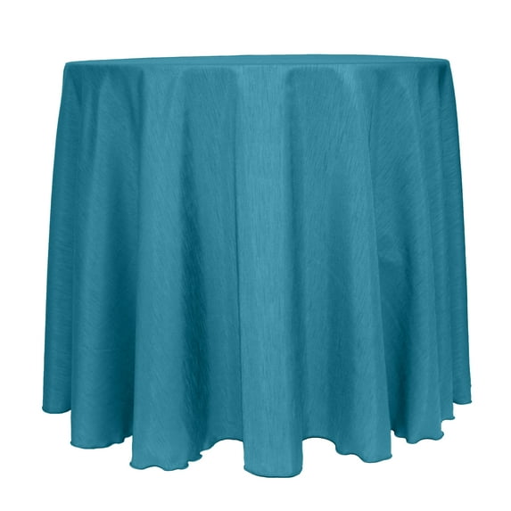 Ultimate Textile (2 Pack) Reversible Shantung Satin - Majestic 90-Inch Round Tablecloth - for Weddings, Home Parties and Special Event use, Turquoise Blue