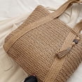 thumbnail image 7 of HXWCHs Women's Woven Straw Beach tote Bag Boho Summer Shoulder Handbag with Tassel for Travel 45x36x40cm Beige, 7 of 7
