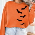 thumbnail image 2 of XUNHAO Women's Round Neck Sweatshirt Casual Crew Neck Bat Print Cute Pullover Loose Fit, 2 of 4
