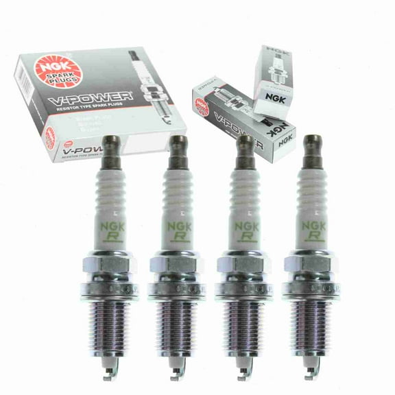 4 pc NGK V-Power Spark Plugs compatible with Honda Prelude 2.2L 2.3L L4 1992-2001